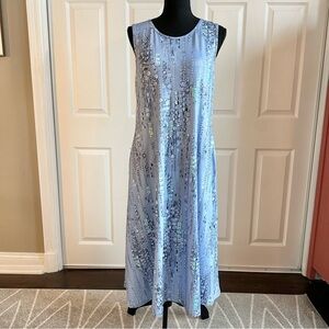 Noracora Blue Print Sleeveless Swing Dress